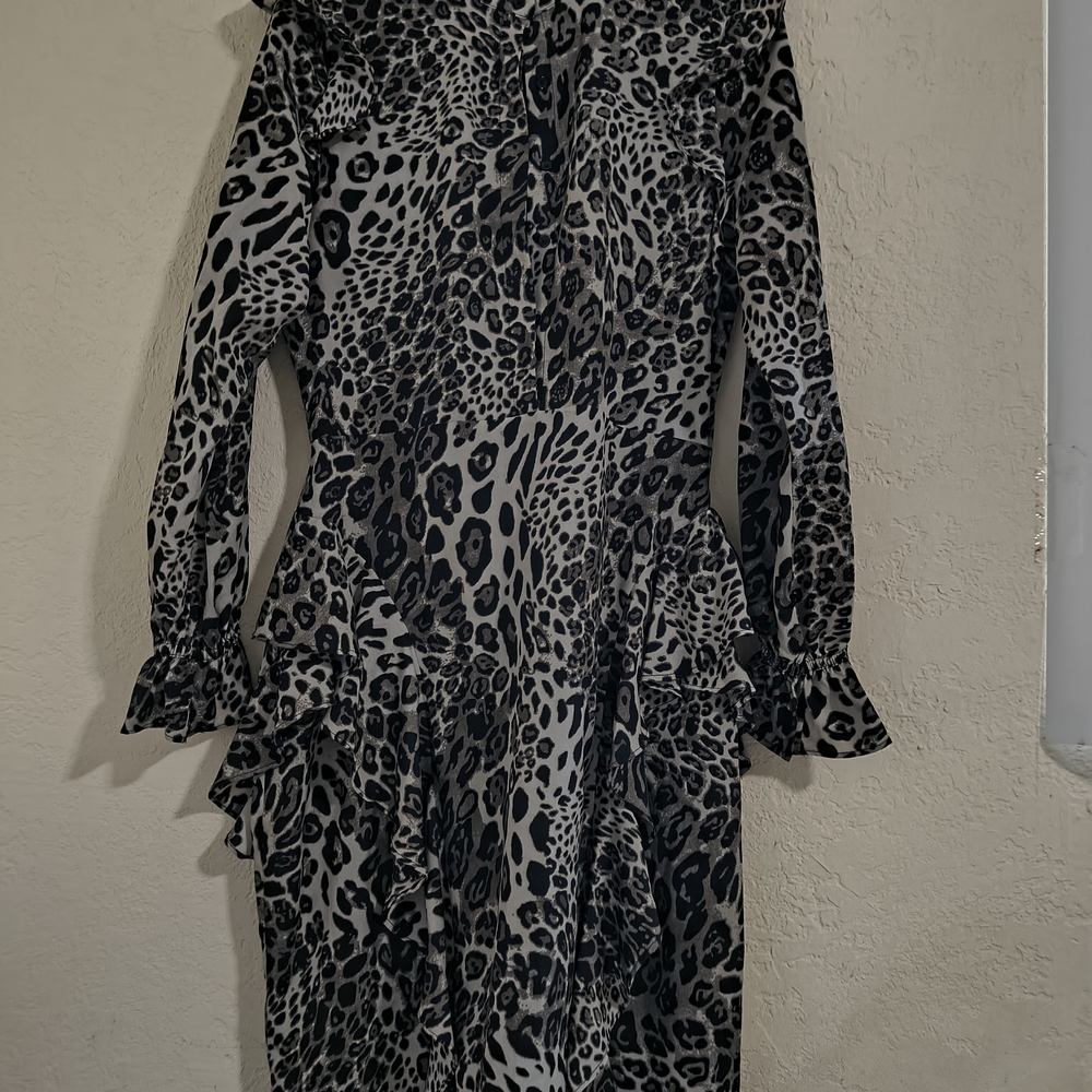 Leopard Print Ruffle Dress